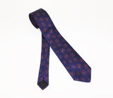 1980s Purple Skinny Tie Narrow Shiny Woven Men's Vintage 80s Necktie with abstract designs by elaan