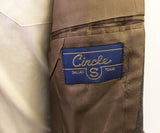 1970s Circle S Men's Western Suit Jacket / Blazer Vintage Brown & Gray Polyester Cowboy Style Sport Coat - Size 46 (XL)