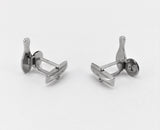 1960s Bowling Cufflinks Mad Men Era Mid Century Men's Vintage Silver Tone Metal Cufflink Set with Silver Bowling Pins & Black Bowling Ball