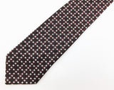 1950s Superba Tie Mad Men Era Mid Century Modern Skinny Black, Brown & White Men's Vintage Necktie with geometric dot design by SUPERBA