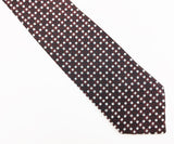 1950s Superba Tie Mad Men Era Mid Century Modern Skinny Black, Brown & White Men's Vintage Necktie with geometric dot design by SUPERBA