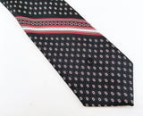 1970s PIERRE CARDIN Tie Men's Vintage Black, Red & White Imported Polyester Necktie by Pierre Cardin Paris, New York