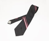 1970s PIERRE CARDIN Tie Men's Vintage Black, Red & White Imported Polyester Necktie by Pierre Cardin Paris, New York