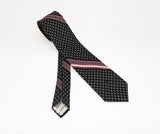 1970s PIERRE CARDIN Tie Men's Vintage Black, Red & White Imported Polyester Necktie by Pierre Cardin Paris, New York