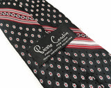 1970s PIERRE CARDIN Tie Men's Vintage Black, Red & White Imported Polyester Necktie by Pierre Cardin Paris, New York