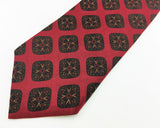 1980s COUNTESS MARA Silk Tie Men's Vintage Red Necktie with foulard designs Made in U.S.A. by Countess Mara