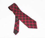 1980s COUNTESS MARA Silk Tie Men's Vintage Red Necktie with foulard designs Made in U.S.A. by Countess Mara