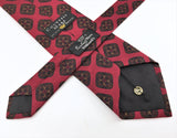 1980s COUNTESS MARA Silk Tie Men's Vintage Red Necktie with foulard designs Made in U.S.A. by Countess Mara