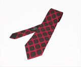 1980s COUNTESS MARA Silk Tie Men's Vintage Red Necktie with foulard designs Made in U.S.A. by Countess Mara