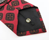 1980s COUNTESS MARA Silk Tie Men's Vintage Red Necktie with foulard designs Made in U.S.A. by Countess Mara