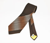 1970s Disco Era Wide Brown 100% Polyester Necktie Houndstooth design tie by Rothschild's