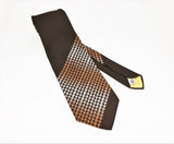 1970s Disco Era Wide Brown 100% Polyester Necktie Houndstooth design tie by Rothschild's