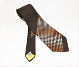 1970s Disco Era Wide Brown 100% Polyester Necktie Houndstooth design tie by Rothschild's