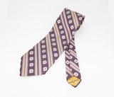 1970s Oleg Cassini Tie Men's Vintage Wide Purple & Lavender Woven Polyester Disco Era Necktie by Oleg Cassini