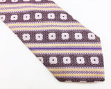 1970s Oleg Cassini Tie Men's Vintage Wide Purple & Lavender Woven Polyester Disco Era Necktie by Oleg Cassini