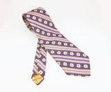 1970s Oleg Cassini Tie Men's Vintage Wide Purple & Lavender Woven Polyester Disco Era Necktie by Oleg Cassini