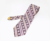 1970s Oleg Cassini Tie Men's Vintage Wide Purple & Lavender Woven Polyester Disco Era Necktie by Oleg Cassini