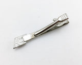 1960-70s STAG Cufflink & Tie Clip Set Large Modernist Mad Men Era Silver Tone Metal Wrap-a-round Cufflinks and Tie Clip Set Natural in box
