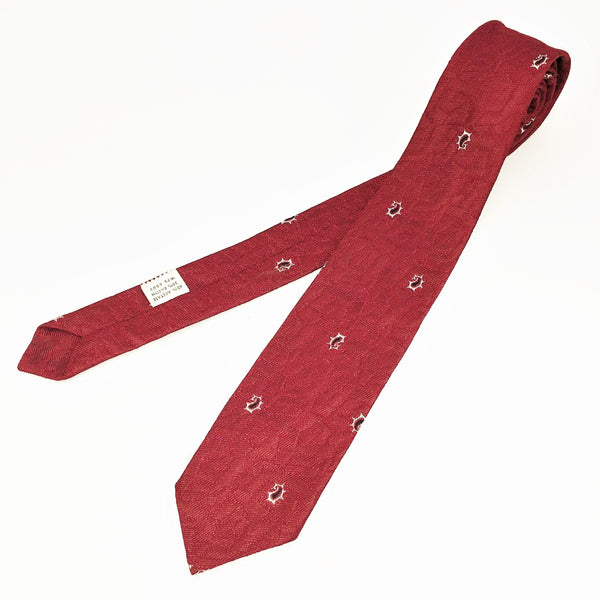 1950s-60s Skinny Red Paisley Tie Mad Men Era Mid Century Rust Red Paisley Narrow Men's Vintage Necktie