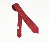 1950s-60s Skinny Red Paisley Tie Mad Men Era Mid Century Rust Red Paisley Narrow Men's Vintage Necktie