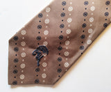1970s COUNTESS MARA Tie Men's Vintage Wide Light Brown Necktie with woven geometric designs by Countess Mara New York