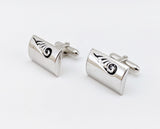 1950s-60s SWANK Cufflinks Large Silver Tone Metal Men's Vintage Cufflink Set by SWANK