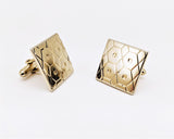 1950s-60s SWANK Cufflinks Large Mid Century Modern Mad Men Era Modernist Square Gold Tone Metal Men's Vintage Cufflink Set by SWANK