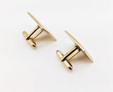 1950s-60s SWANK Cufflinks Large Mid Century Modern Mad Men Era Modernist Square Gold Tone Metal Men's Vintage Cufflink Set by SWANK