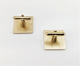 1950s-60s SWANK Cufflinks Large Mid Century Modern Mad Men Era Modernist Square Gold Tone Metal Men's Vintage Cufflink Set by SWANK