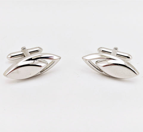 1960s SWANK Eye Cufflinks Mid Century Modern Mad Men Era Modernist Silver Tone Metal Vintage Men's Cufflink Set by SWANK