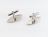 1960s SWANK Eye Cufflinks Mid Century Modern Mad Men Era Modernist Silver Tone Metal Vintage Men's Cufflink Set by SWANK