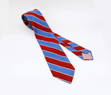 1970s Disco Era Wide Men's Necktie Vintage Red, White & Blue All Polyester Woven Striped Tie by Pulitzer for Woody's