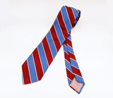 1970s Disco Era Wide Men's Necktie Vintage Red, White & Blue All Polyester Woven Striped Tie by Pulitzer for Woody's