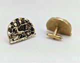 1950s SWANK Chariot Cufflinks Men's Vintage Large Antiqued Gold Tone Metal Mid Century Cufflink Set with Egyptian Designs by SWANK
