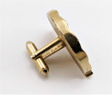 1950s SWANK Chariot Cufflinks Men's Vintage Large Antiqued Gold Tone Metal Mid Century Cufflink Set with Egyptian Designs by SWANK