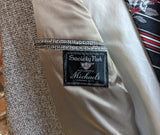 1970s Vintage TWEED Men's Suit Jacket Black, Gray & White Wool Blend Blazer / Sport Coat by Society Park for Michael's - Size 50 (XL)