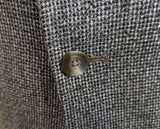 1970s Vintage TWEED Men's Suit Jacket Black, Gray & White Wool Blend Blazer / Sport Coat by Society Park for Michael's - Size 50 (XL)
