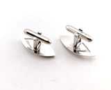 1960s SWANK Modernist Cufflinks & Tie Pin / Tie Tack Set Silver Tone Metal Men's Vintage Cufflink Set by SWANK