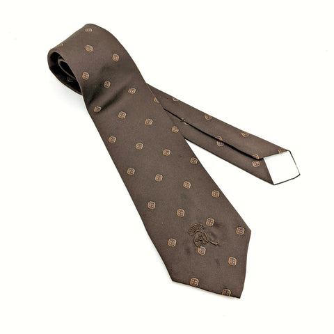 1970s COUNTESS MARA Tie Men's Vintage Brown Disco Era Necktie with Foulard Designs by Countess Mara New York