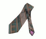 1970s WIDE Disco Era Tie Men's Vintage Brown & Green Polyester Disco Era JCPenney Necktie