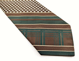 1970s WIDE Disco Era Tie Men's Vintage Brown & Green Polyester Disco Era JCPenney Necktie
