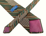 1970s WIDE Disco Era Tie Men's Vintage Brown & Green Polyester Disco Era JCPenney Necktie