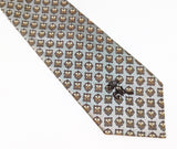 1970s Silver COUNTESS MARA Tie Men's Vintage Wide Necktie with Woven Foulard Designs by Countess Mara New York for Woolf Brothers