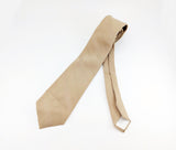 1970s SEARS Beige Striped Tie Men's Vintage Disco Era Textured Woven Polyester Necktie from SEARS Classic Collection