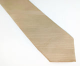 1970s SEARS Beige Striped Tie Men's Vintage Disco Era Textured Woven Polyester Necktie from SEARS Classic Collection