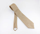 1970s SEARS Beige Striped Tie Men's Vintage Disco Era Textured Woven Polyester Necktie from SEARS Classic Collection