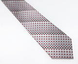 1970s ESQUIRE Tie Men's Vintage Disco Era Silver, Red, Black & White Striped Polyester Necktie by Esquire Cravats