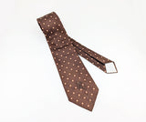1970s COUNTESS MARA Tie Men's Vintage Wide Drak Brown Necktie with woven geometric designs by Countess Mara New York