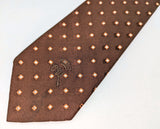 1970s COUNTESS MARA Tie Men's Vintage Wide Drak Brown Necktie with woven geometric designs by Countess Mara New York