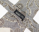 1970s Wide Paisley Tie Men's Vintage Disco Era Necktie with Woven Brown & Beige Paisley Designs by Montgomery Ward